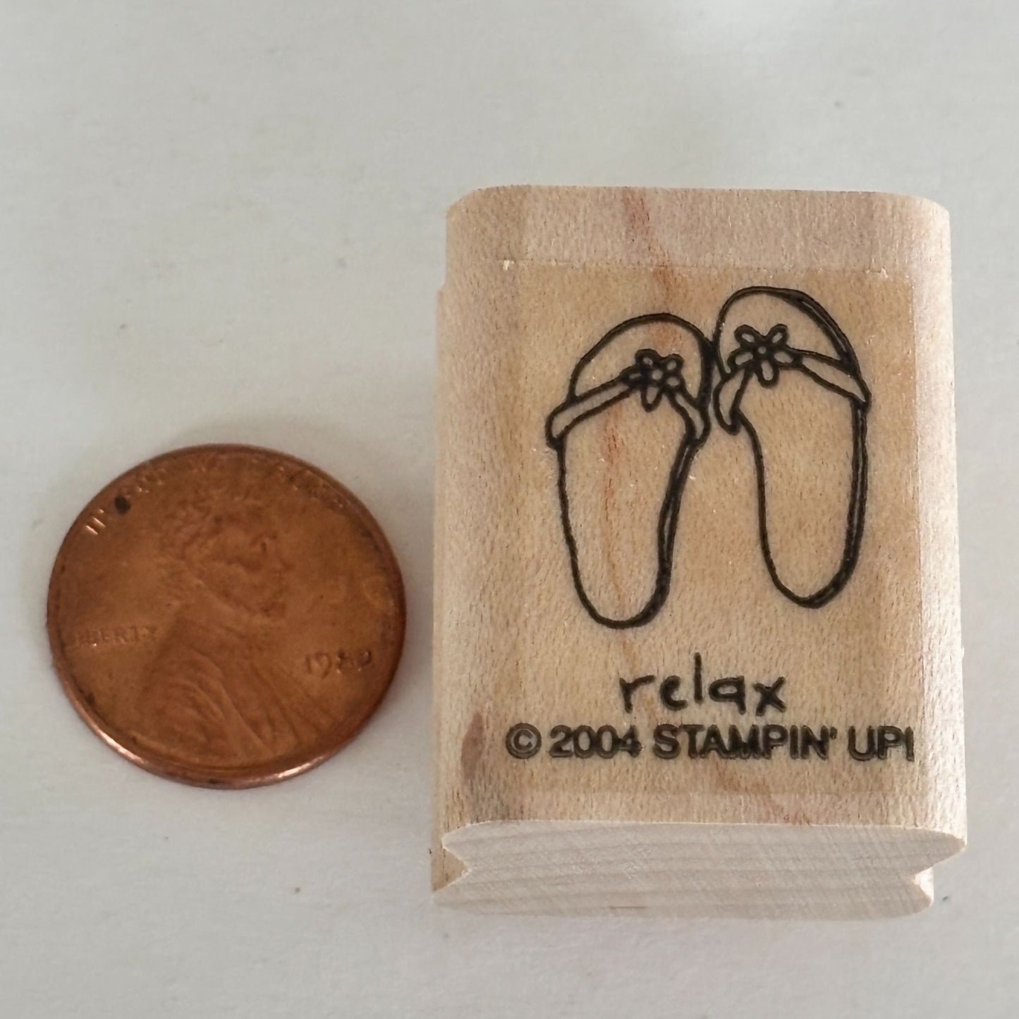 Stampin Up Rubber Stamp Flip Flops Shoes Sandals Relax Beach Vacation Card Making Summer