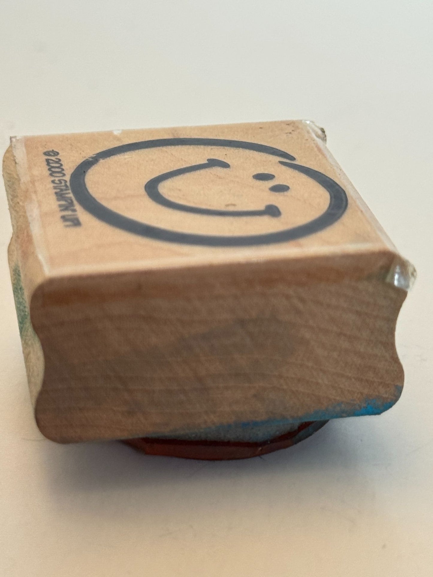 Stampin Up Rubber Stamp Smiley Face Happy Smile Card Making Craft Wood Mounted