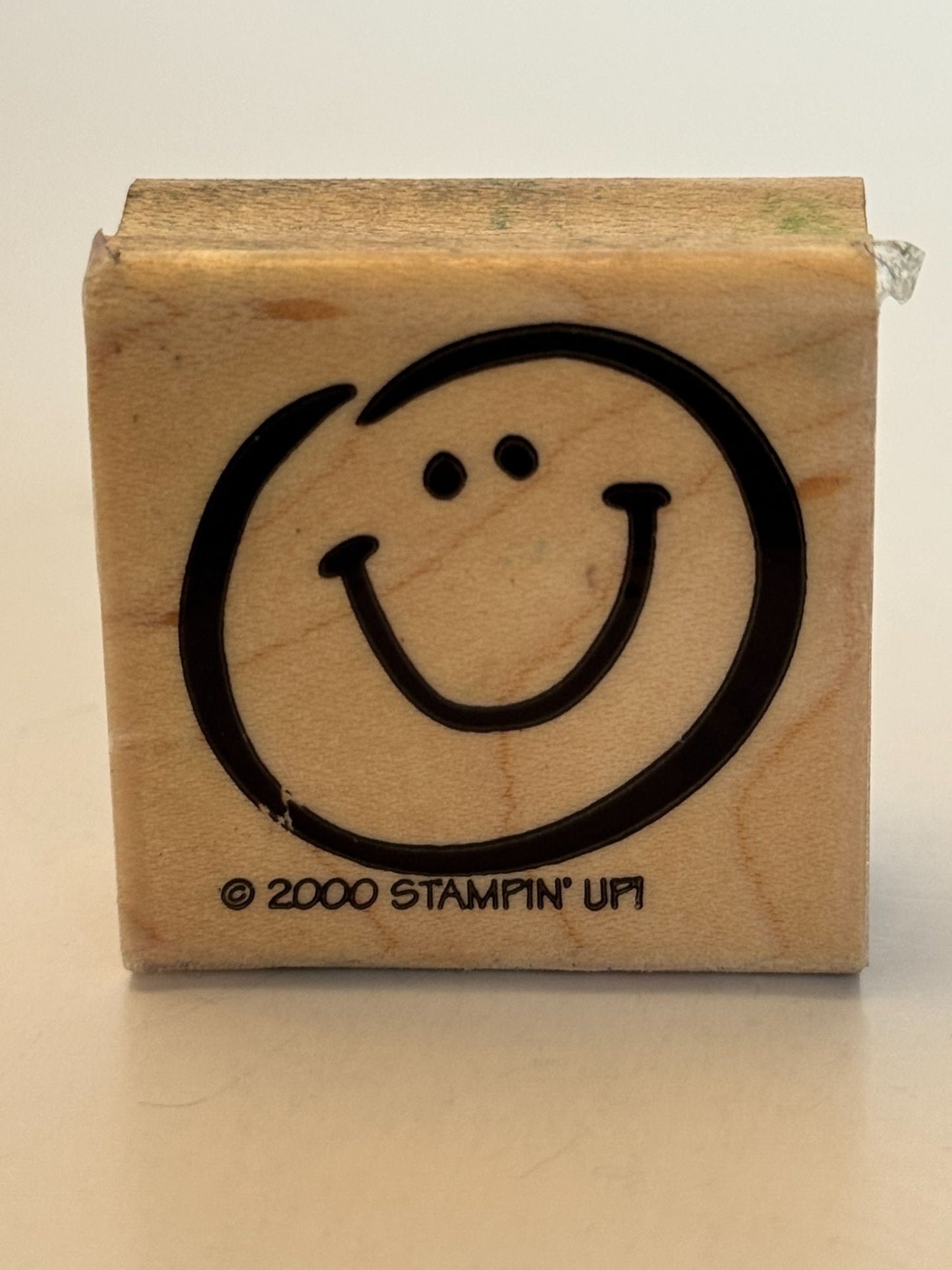 Stampin Up Rubber Stamp Smiley Face Happy Smile Card Making Craft Wood Mounted