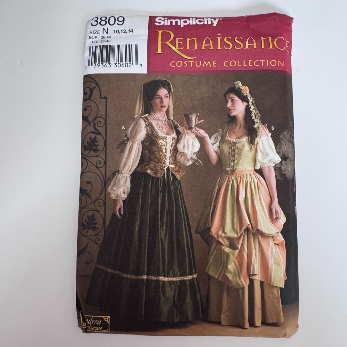 Simplicity Sewing Pattern 3809 Skirt Corset Renaissance Celtic Costume 10-14 UC Andrea Schewe