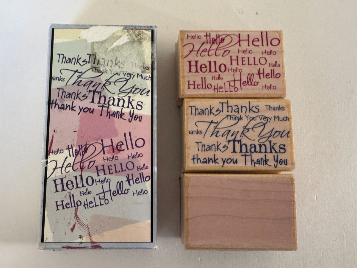 Hero Arts Rubber Stamps Word Patterns Thank You Cardmaking Set Words Hello Craft