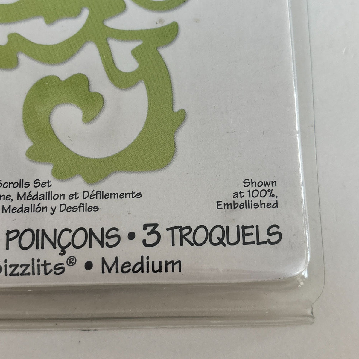 Sizzix Sizzlits Die Set Crown Medallion Scrolls Medium 3-Dies Cardmaking 657128 Snowflake Scrapbooking Craft