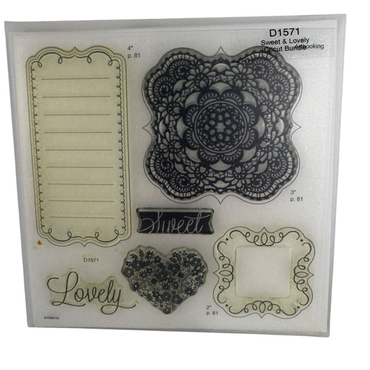 CTMH My Acrylix Acrylic Stamp Set Sweet and Lovely Journaling Lines Frame D1571