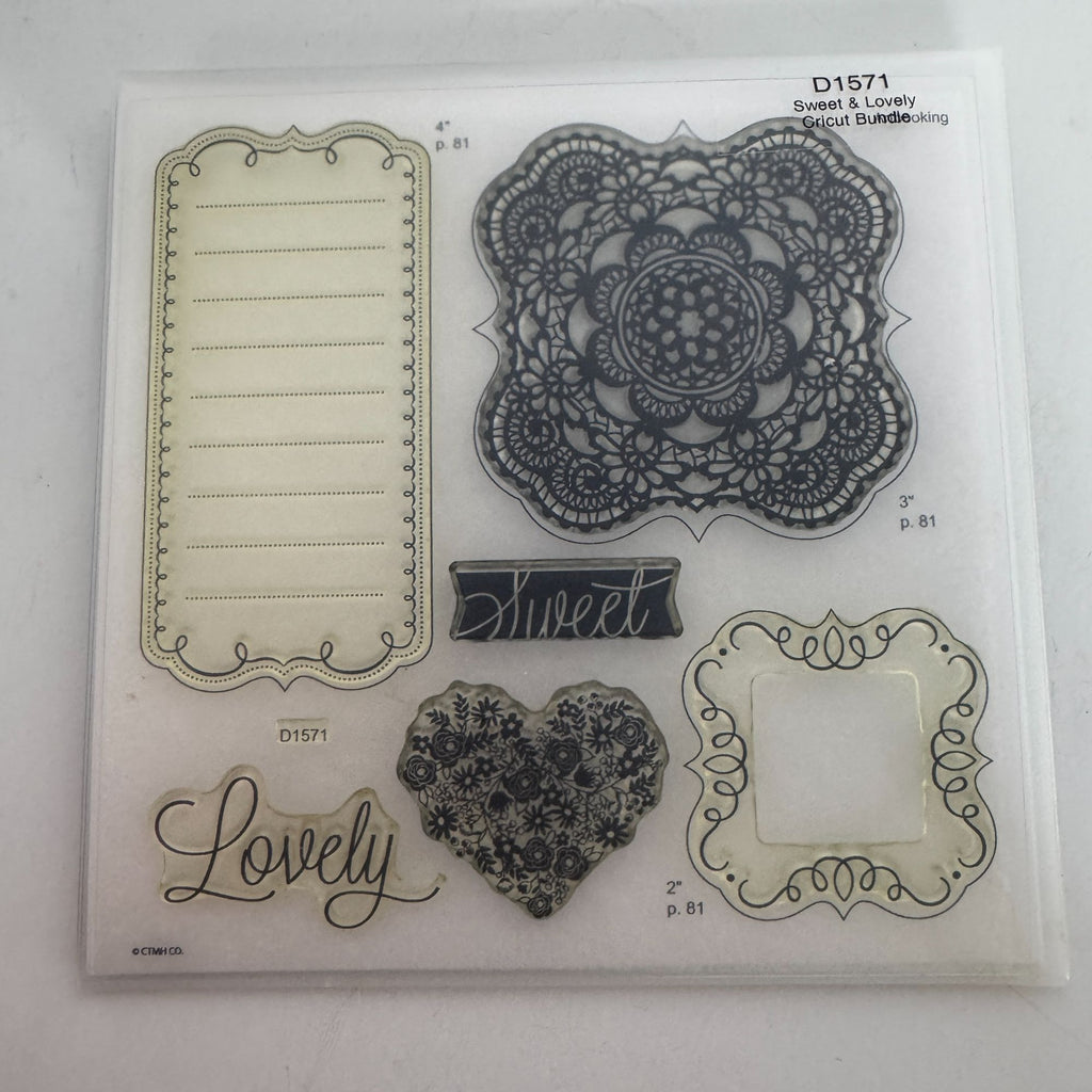 CTMH My Acrylix Acrylic Stamp Set Sweet and Lovely Journaling Lines Frame D1571