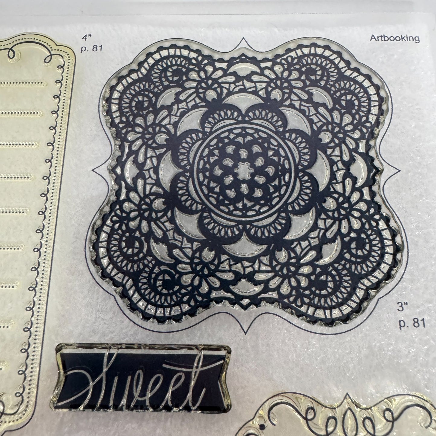 CTMH My Acrylix Acrylic Stamp Set Sweet and Lovely Journaling Lines Frame D1571