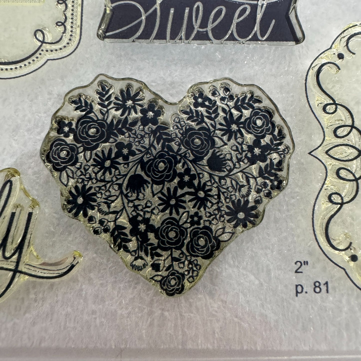 CTMH My Acrylix Acrylic Stamp Set Sweet and Lovely Journaling Lines Frame D1571