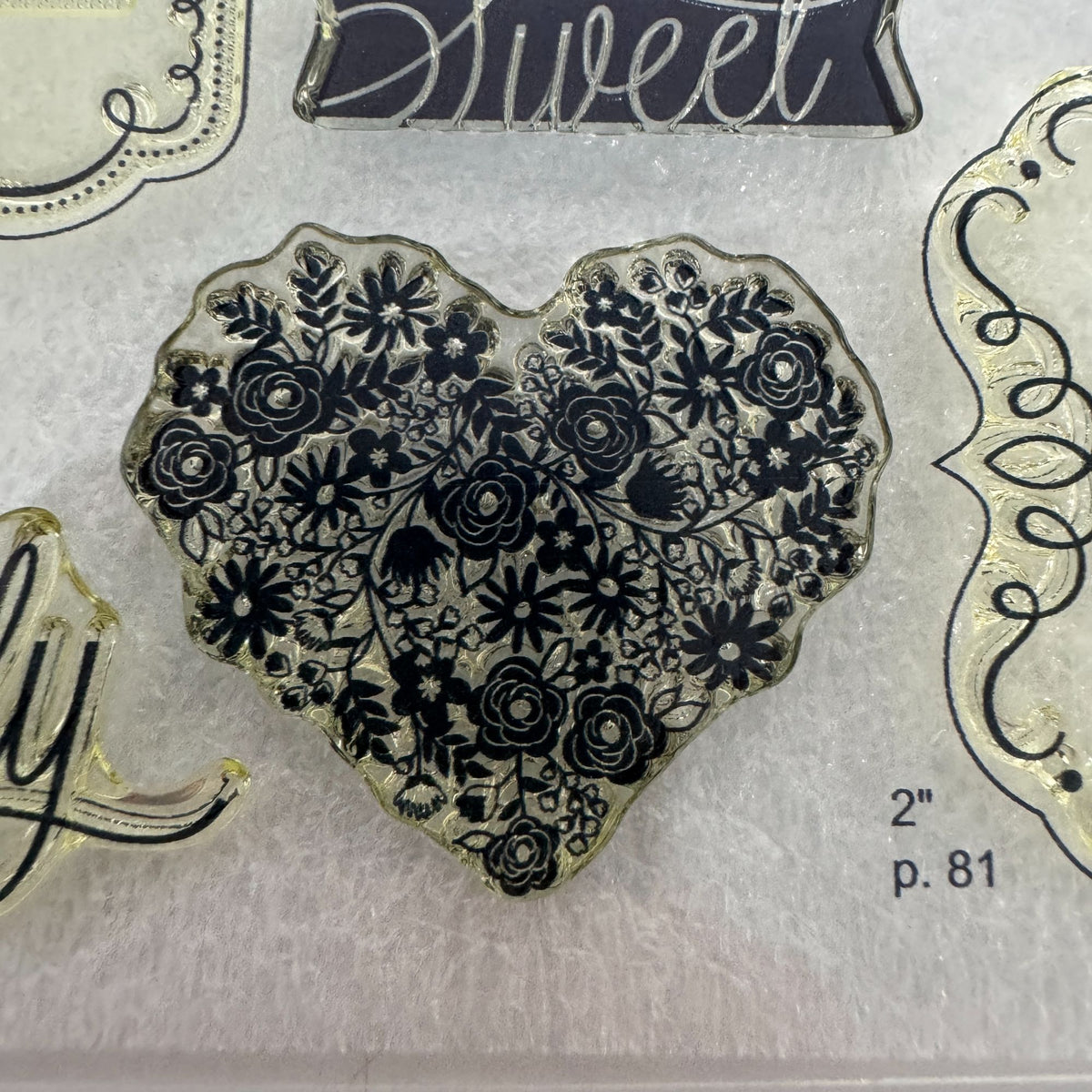 CTMH My Acrylix Acrylic Stamp Set Sweet and Lovely Journaling Lines Frame D1571