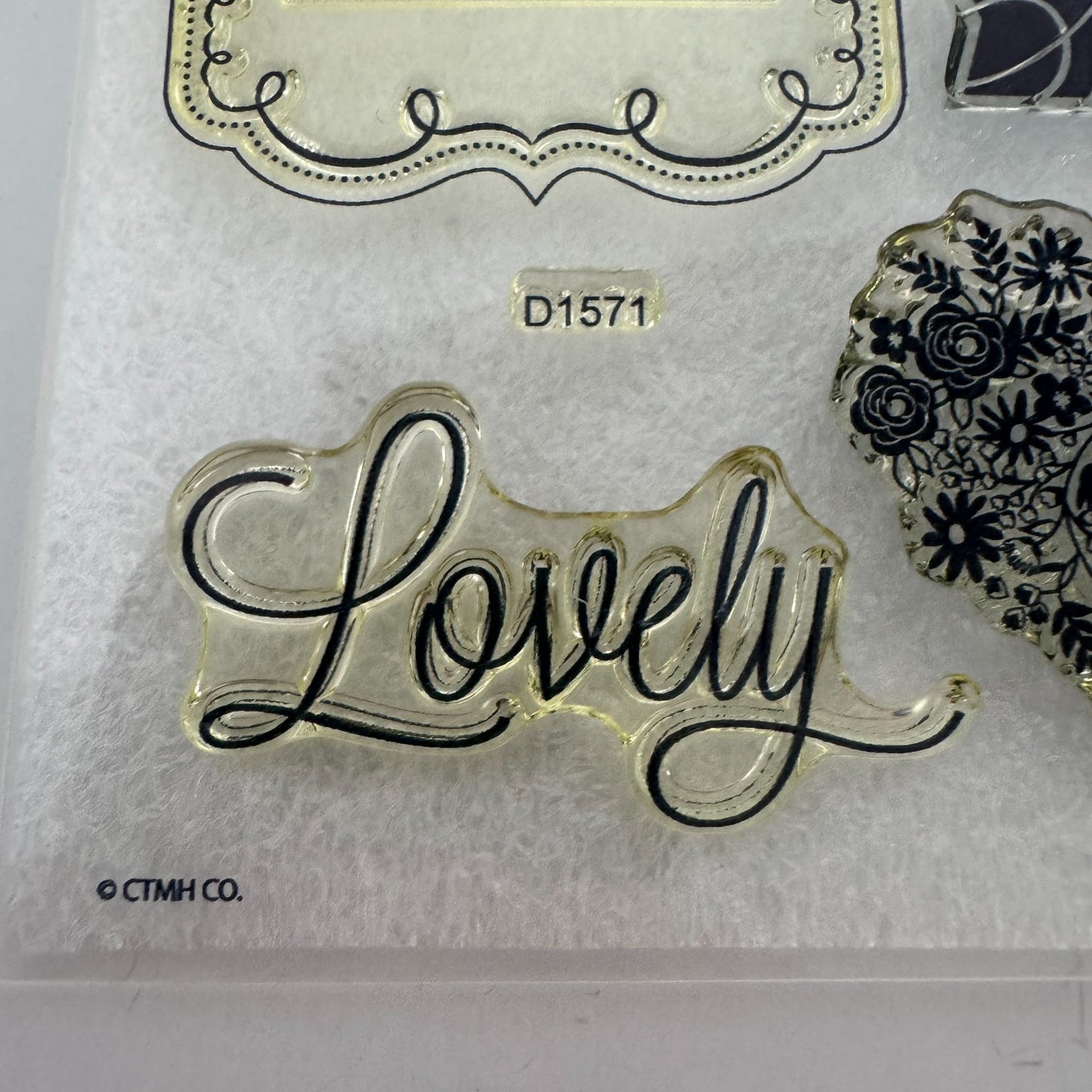 CTMH My Acrylix Acrylic Stamp Set Sweet and Lovely Journaling Lines Frame D1571