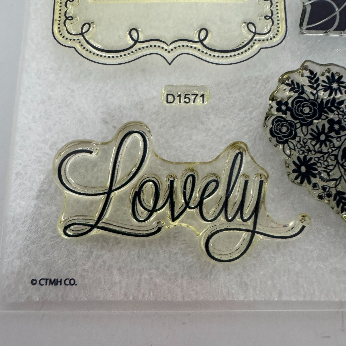 CTMH My Acrylix Acrylic Stamp Set Sweet and Lovely Journaling Lines Frame D1571