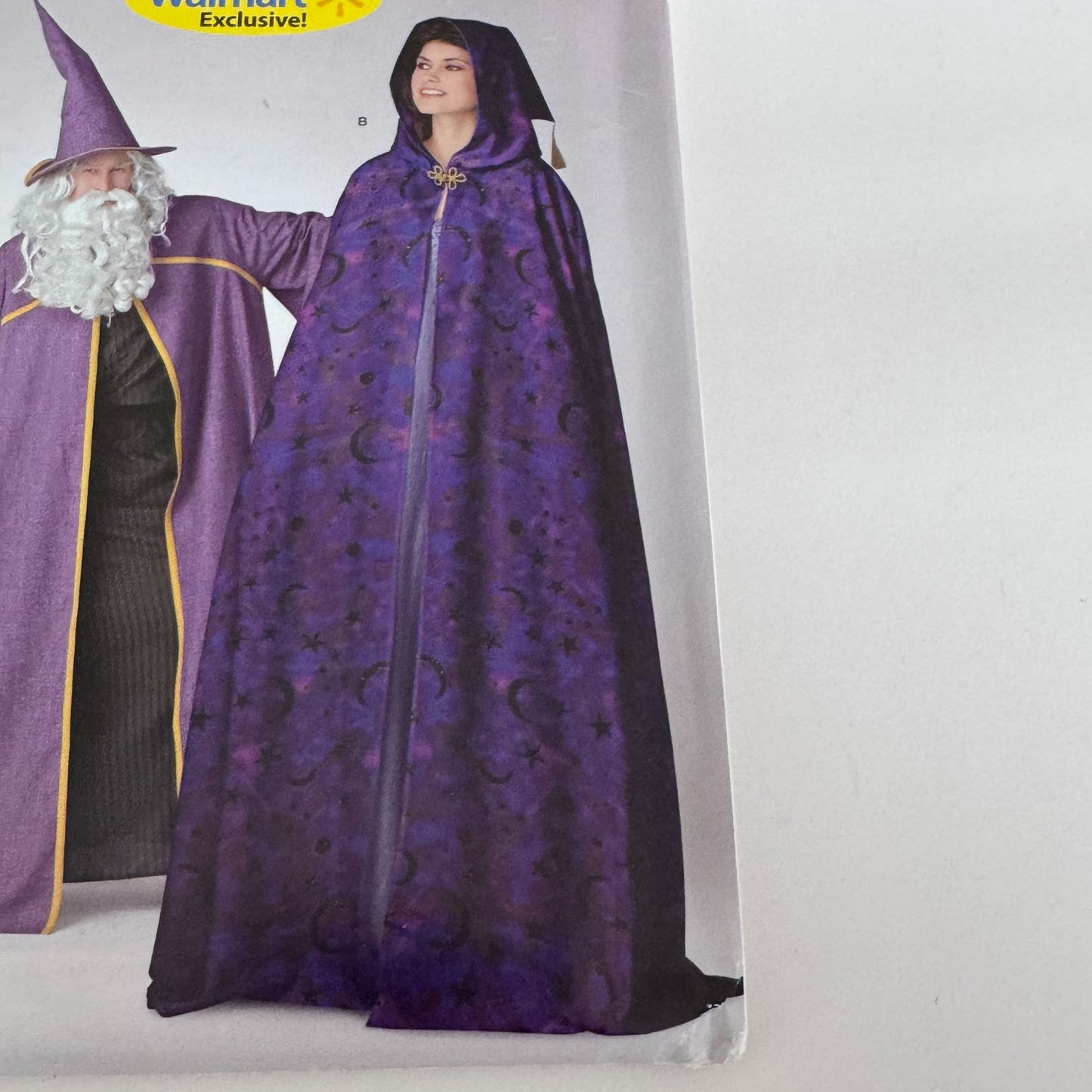 Simplicity Sewing Pattern 0882 Wizard Costume Cloak Hooded Cape XS-XL Uncut Halloween Easy
