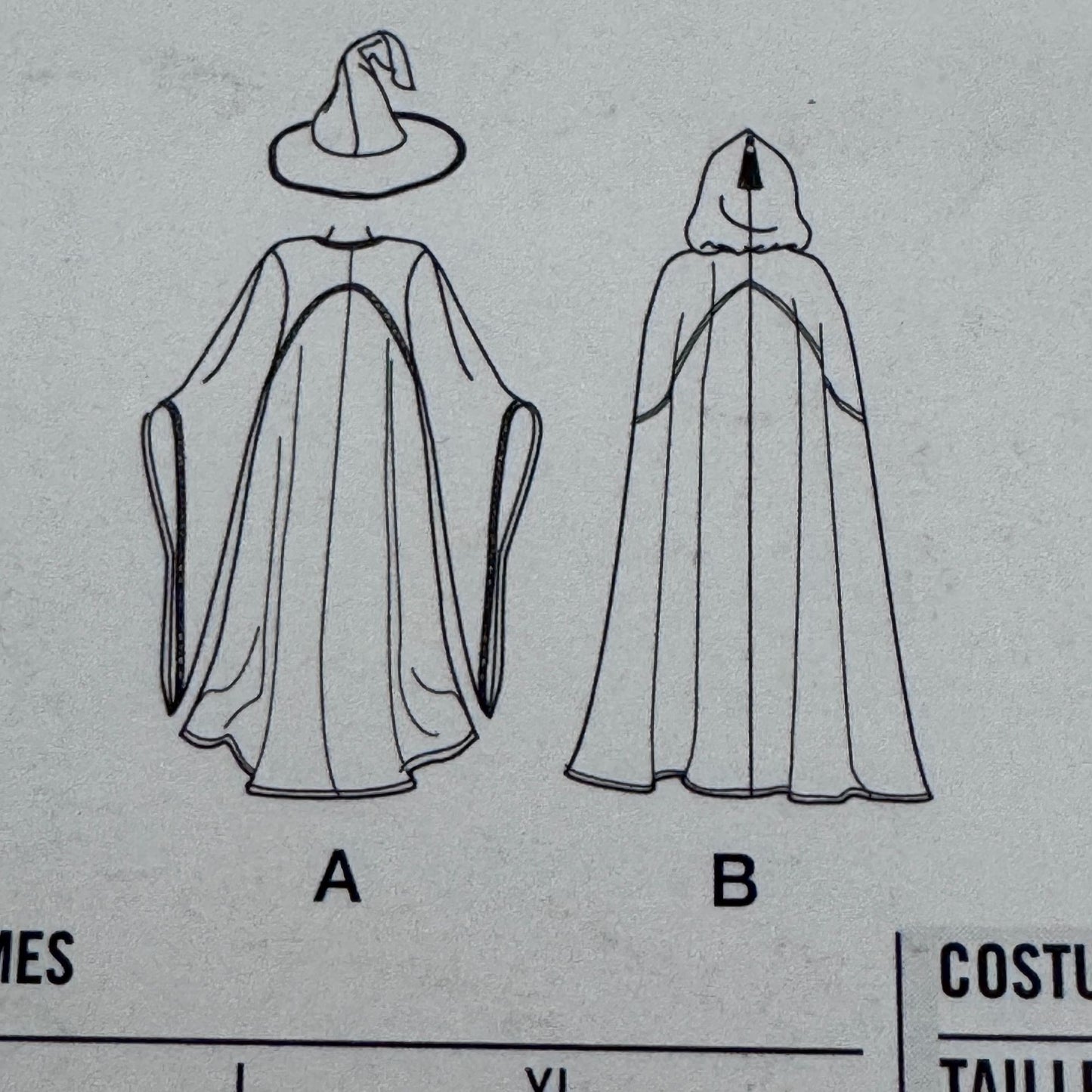 Simplicity Sewing Pattern 0882 Wizard Costume Cloak Hooded Cape XS-XL Uncut Halloween Easy