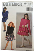 Butterick Sewing Pattern 5127 Girls Party Dress Ruffles Dropped Waist Bow 7 8 10
