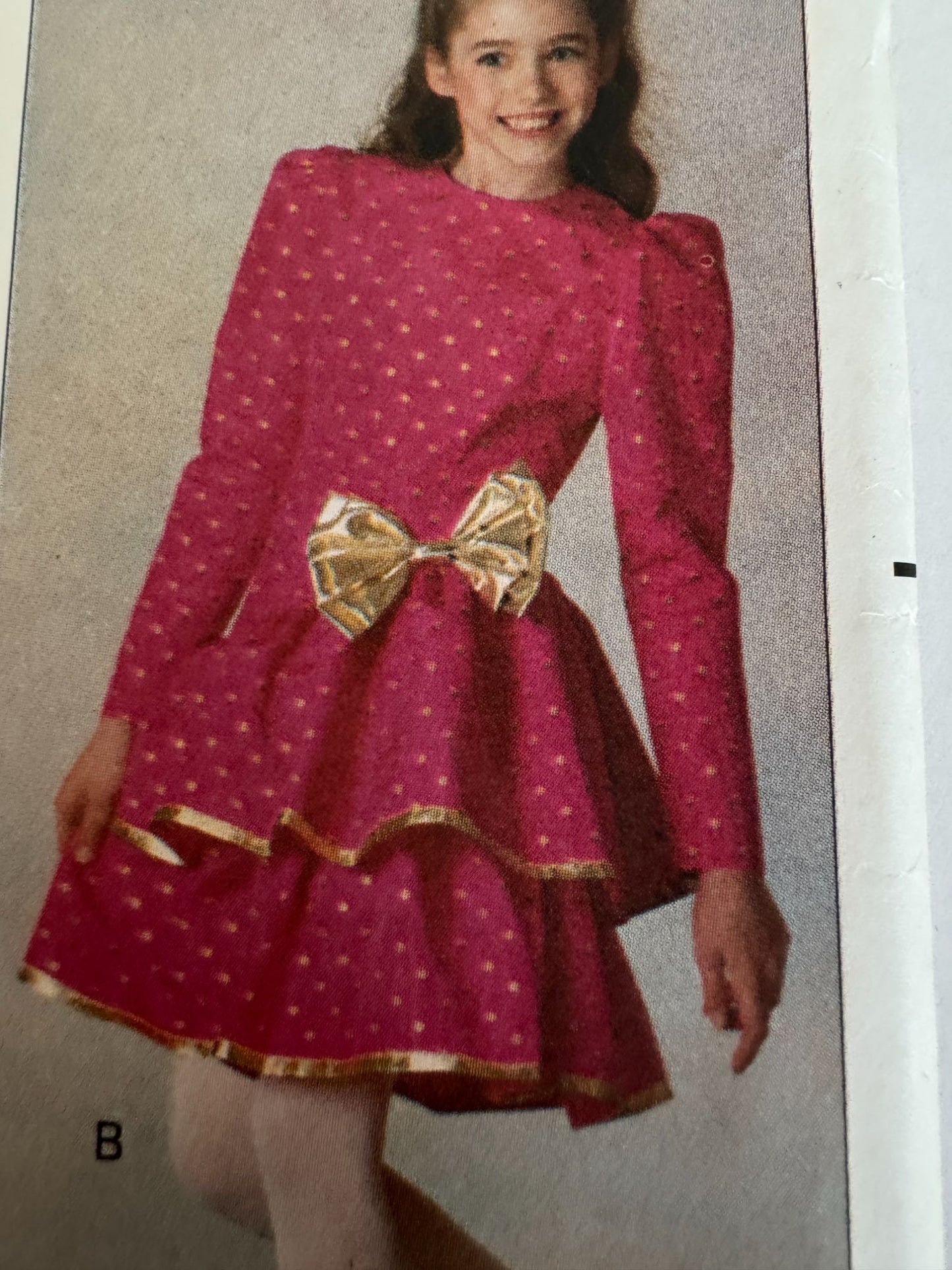 Butterick Sewing Pattern 5127 Girls Party Dress Ruffles Dropped Waist Bow 7 8 10