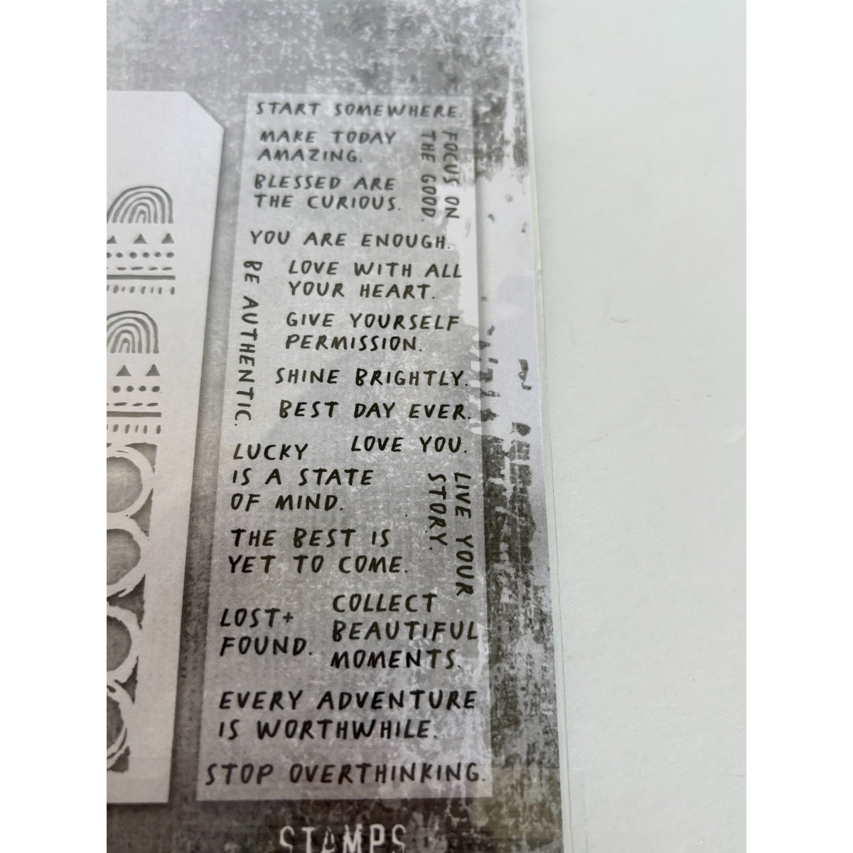 Tim Holtz Collection Mixed Media Stamps and Stencil Set Journaling Words Inspire