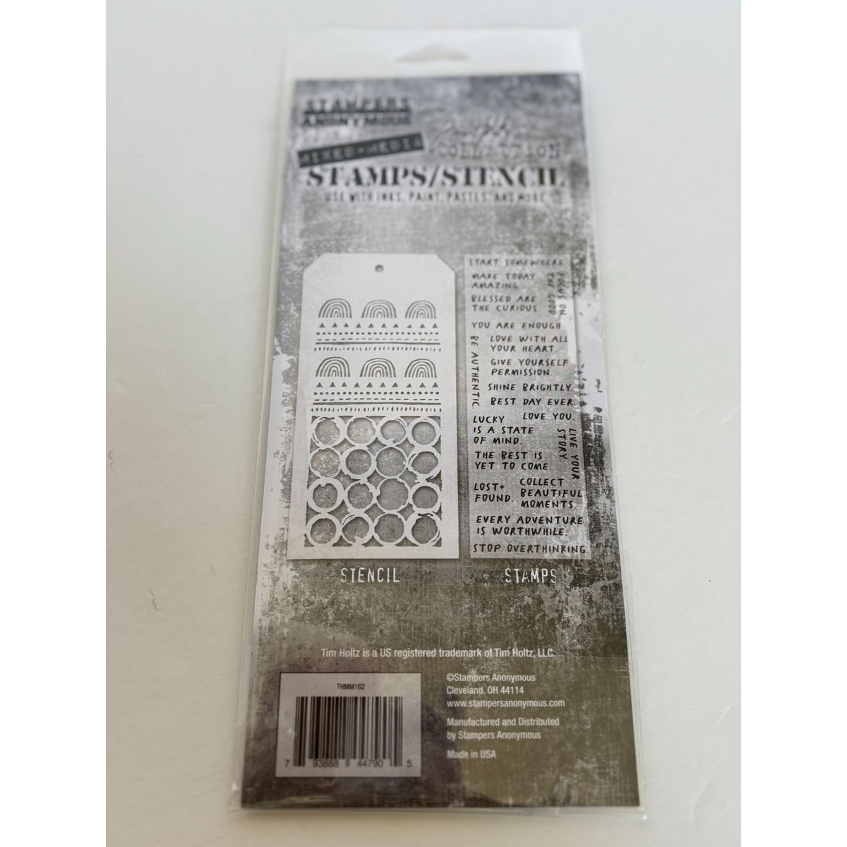 Tim Holtz Collection Mixed Media Stamps and Stencil Set Journaling Words Inspire