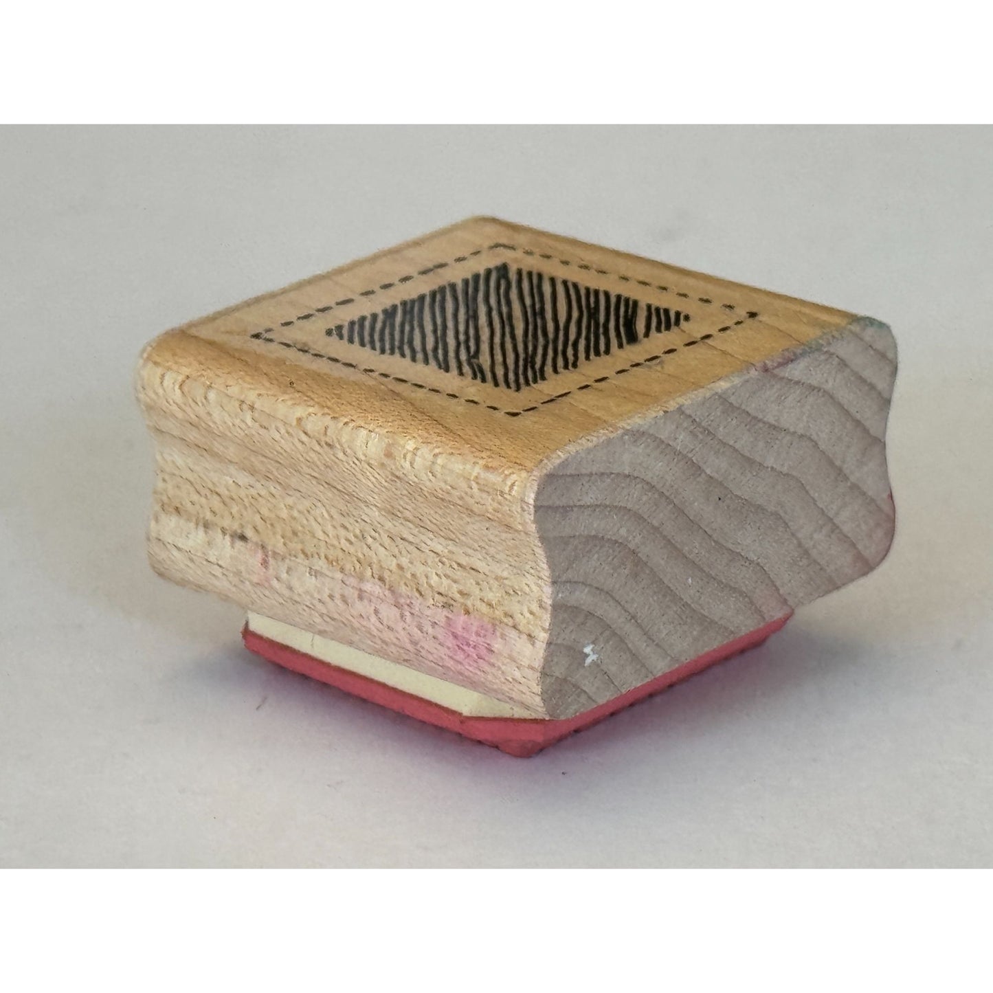 DOTS Rubber Stamp Framed Striped Square Striped Craft Card Making Wood Mounted