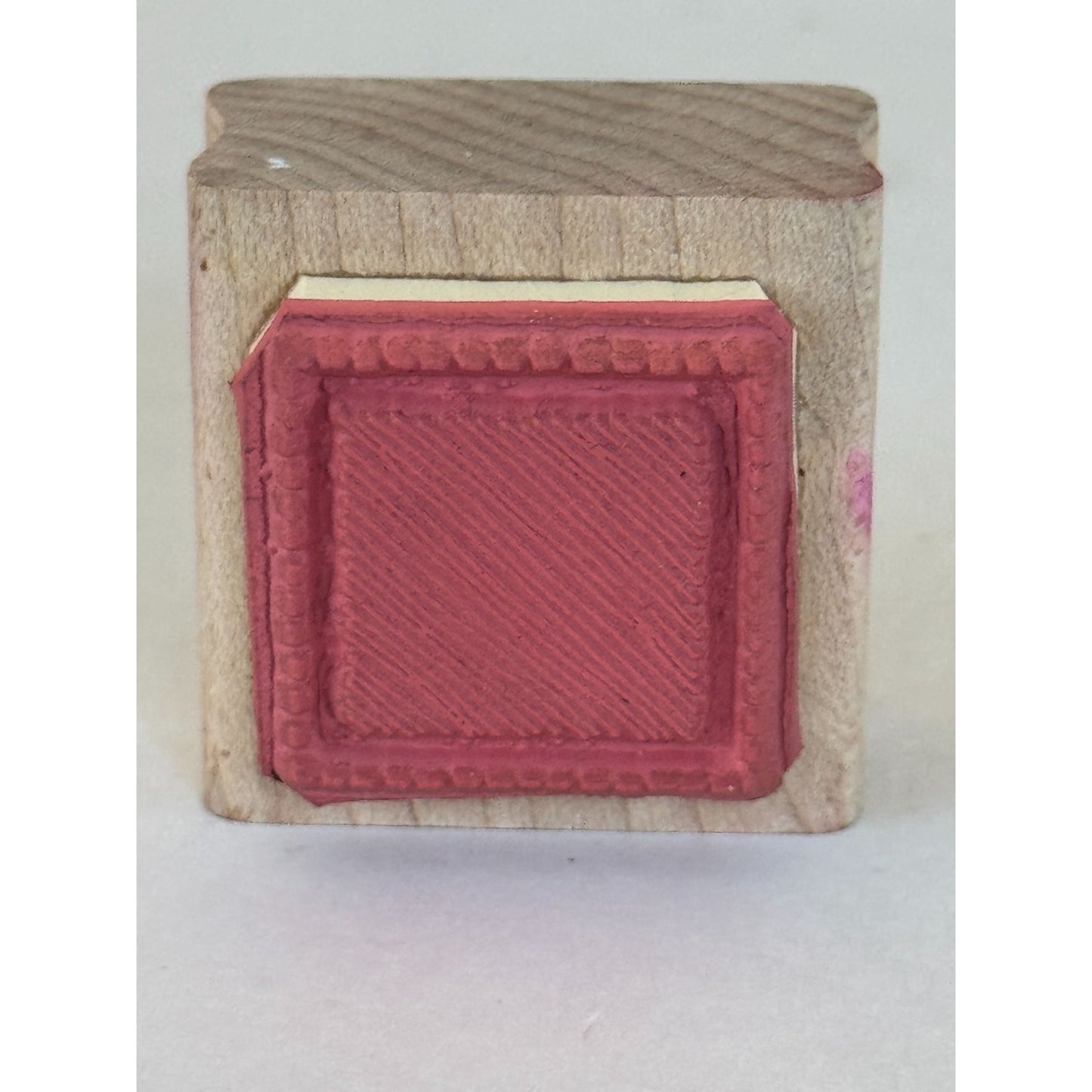 DOTS Rubber Stamp Framed Striped Square Striped Craft Card Making Wood Mounted