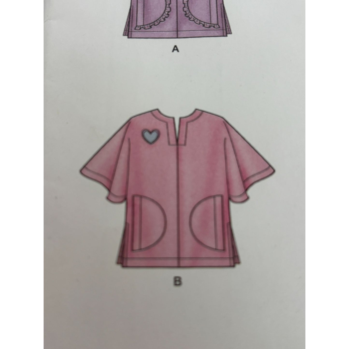 Simplicity Sewing Pattern 8428 Child Poncho S M L Easy Outerwear Fall Flannel UC