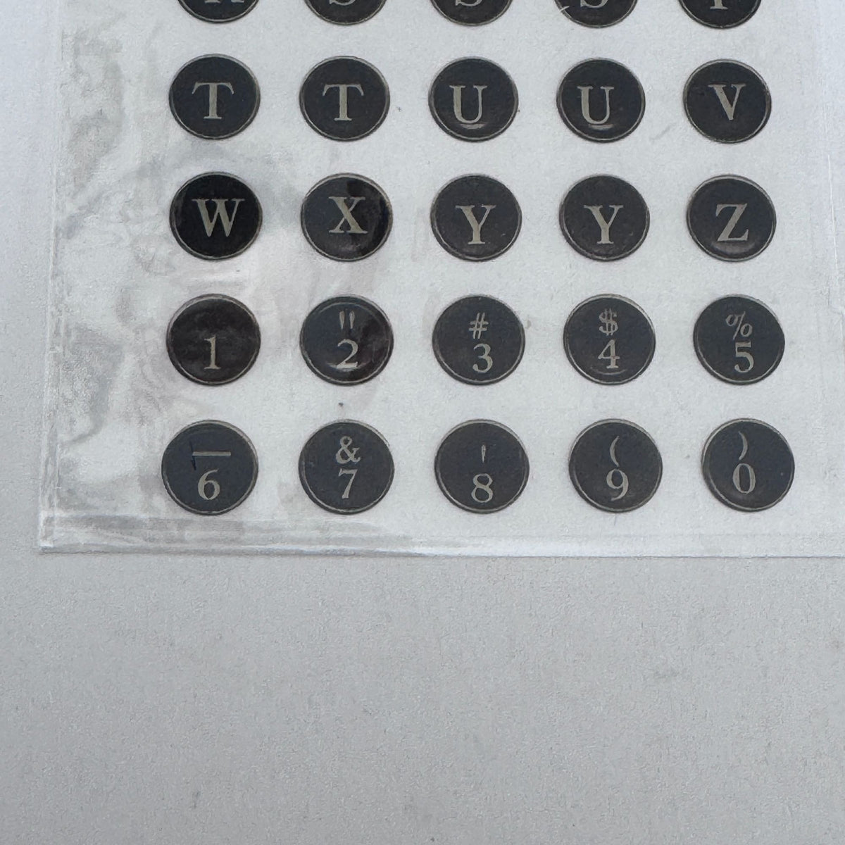 Sticko Nostalgiques Stickers Black Typewriter ABC Alphabet Journaling Scrapbook Ephemera Rebecca Sower Cardmaking Craft