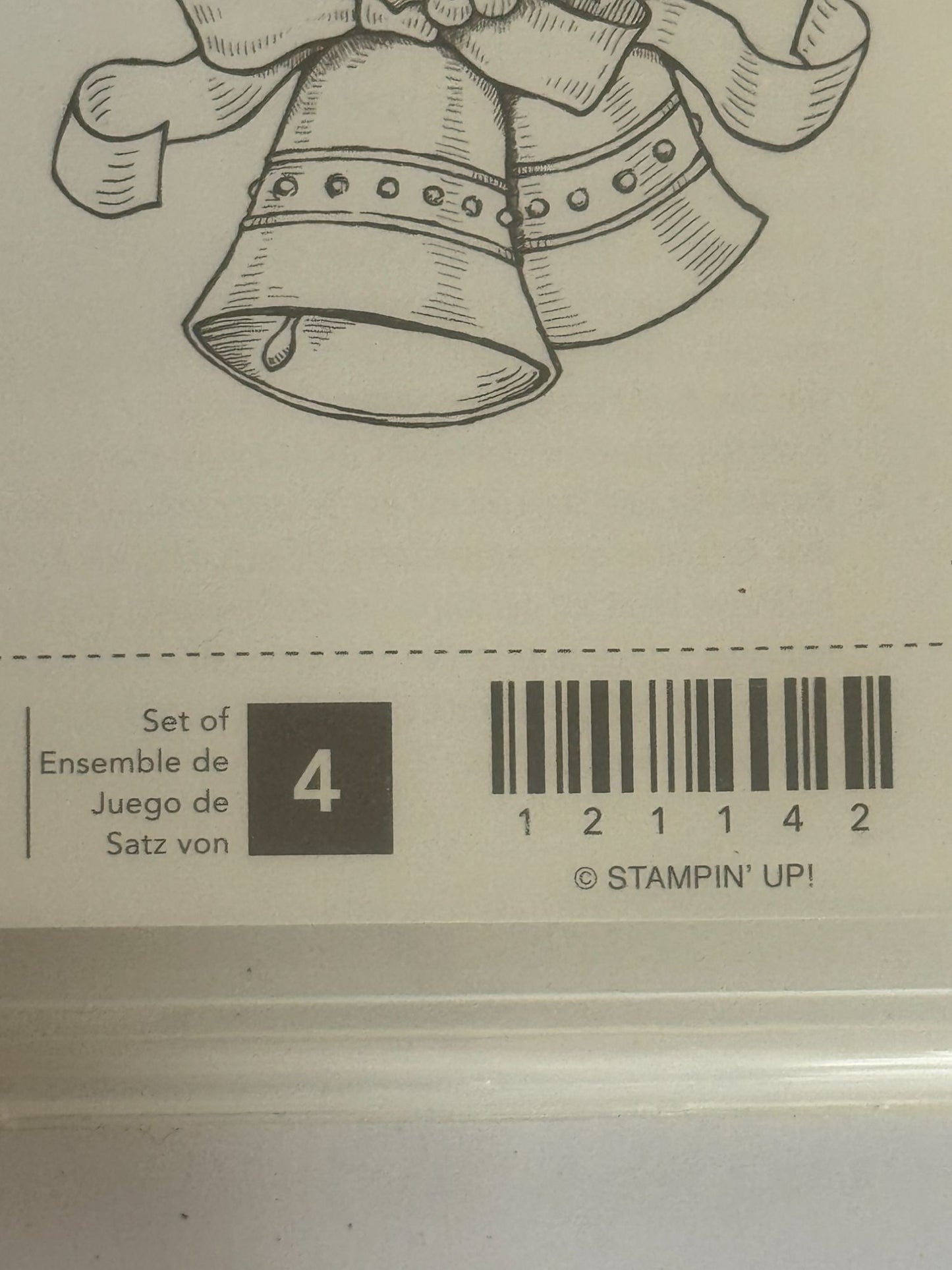 Stampin Up Rubber Stamps Bells and Boughs A Merry Christmas Card Making Set of 4