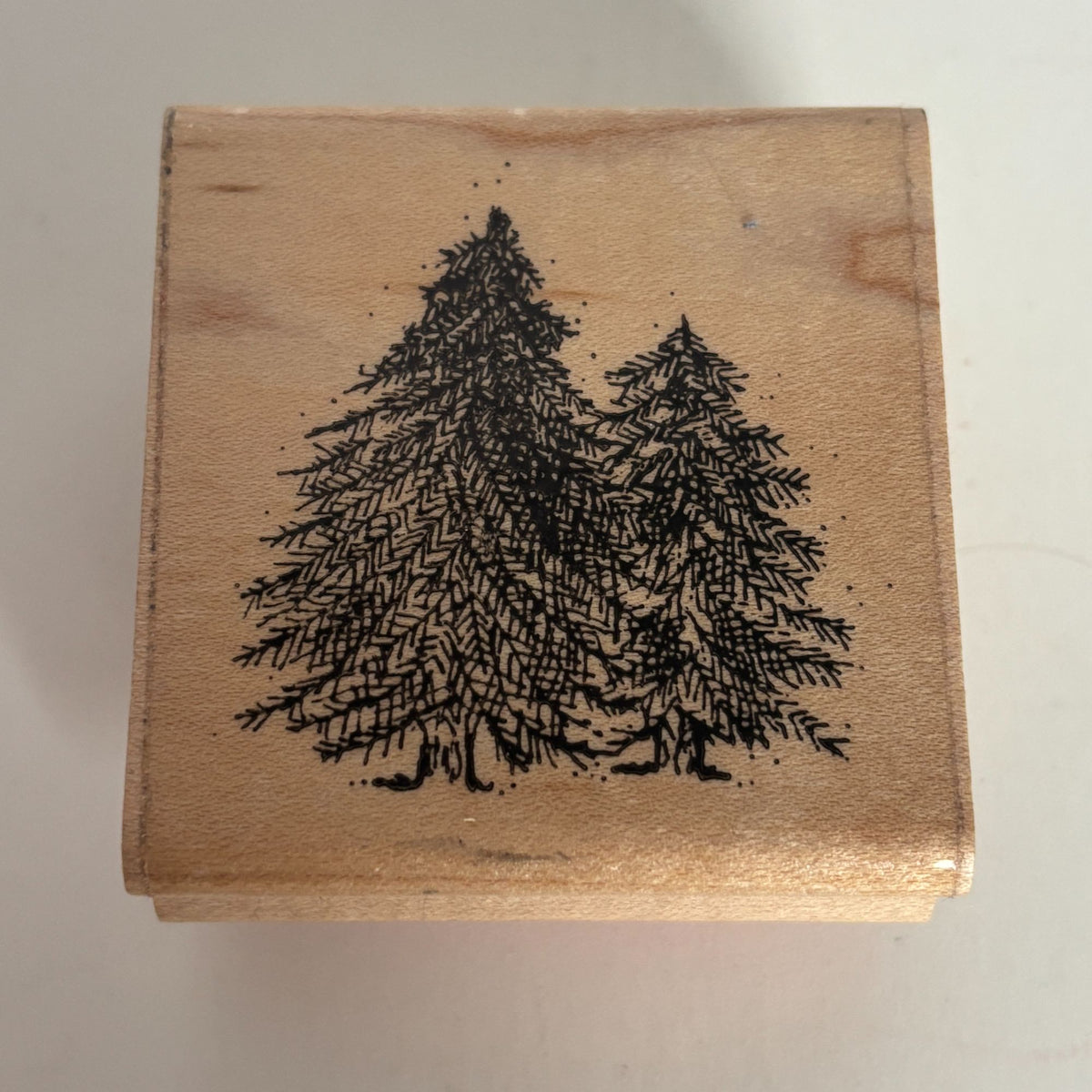 DOTS Rubber Stamp Pine Trees Christmas Nature Landscape Scene Maker Card Making
