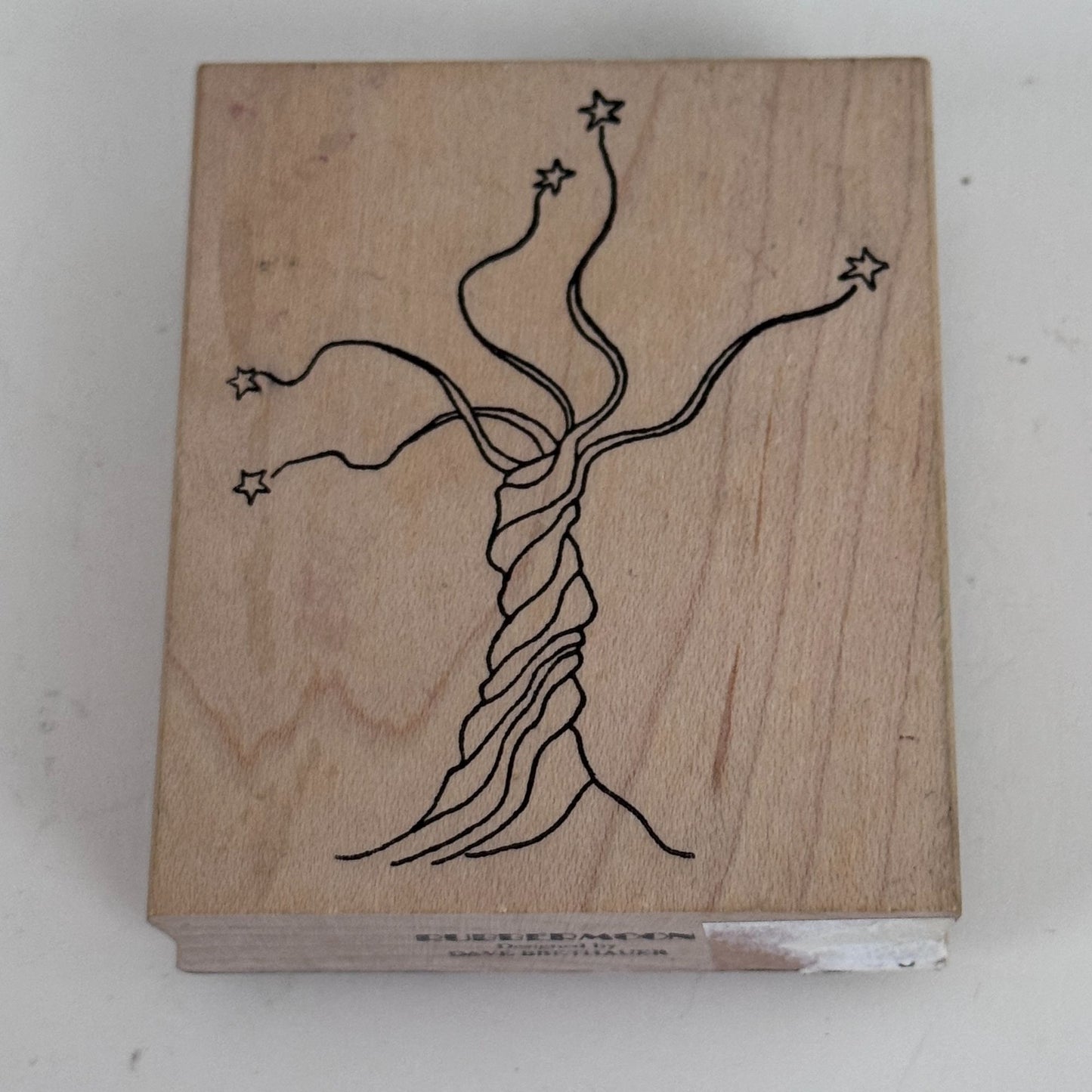 Rubbermoon Rubber Stamp Twisted Tree Whimsical Art Journal Fantasy Crafts Mixed Media