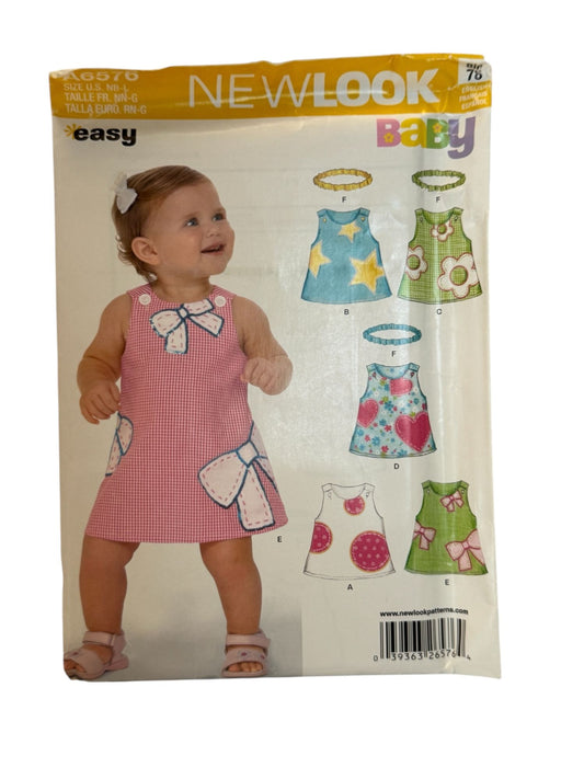 New Look Sewing Pattern A6576 Baby Dress Infant Girl Summer Easy Simplicity UC