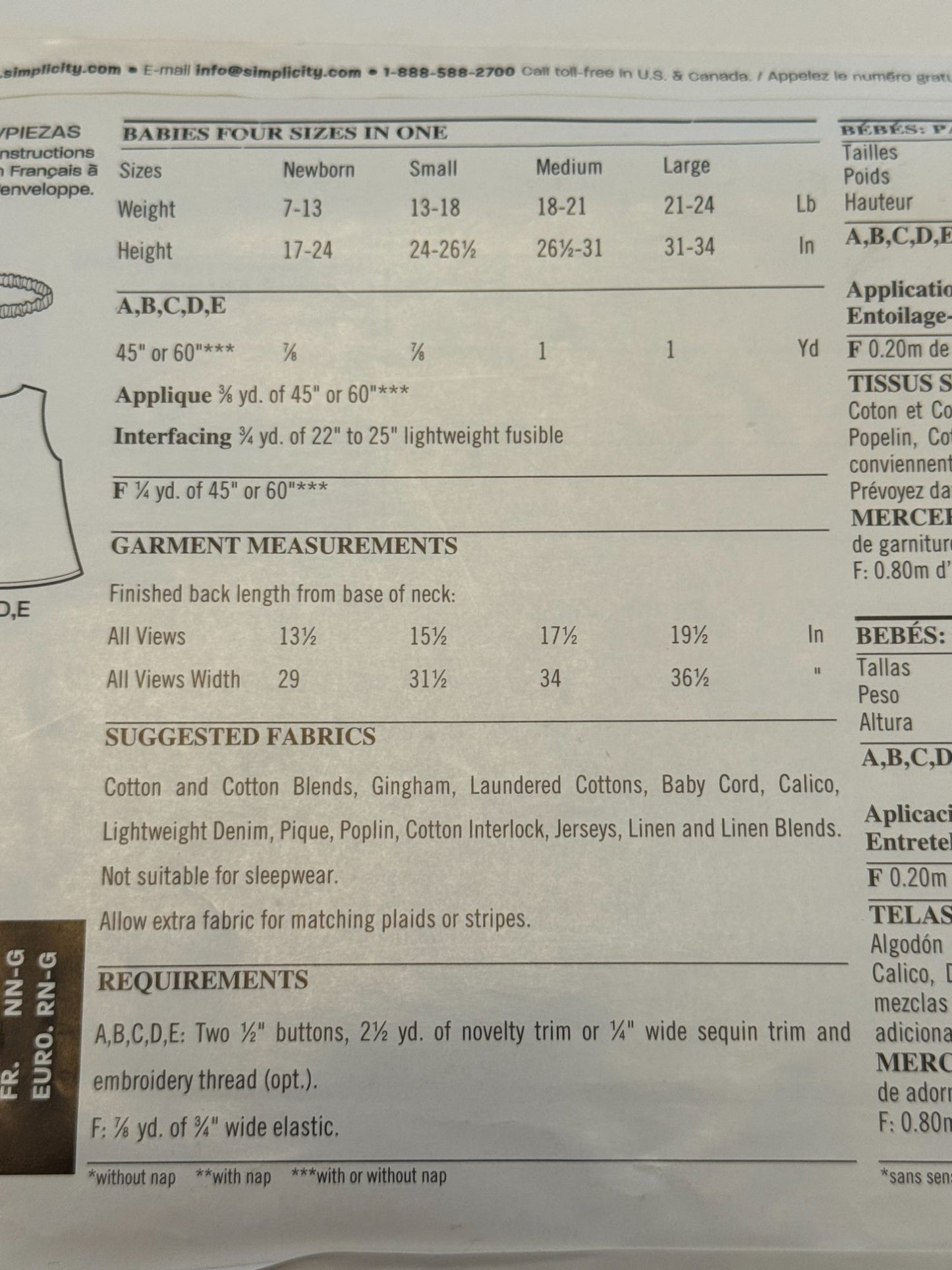 New Look Sewing Pattern A6576 Baby Dress Infant Girl Summer Easy Simplicity UC