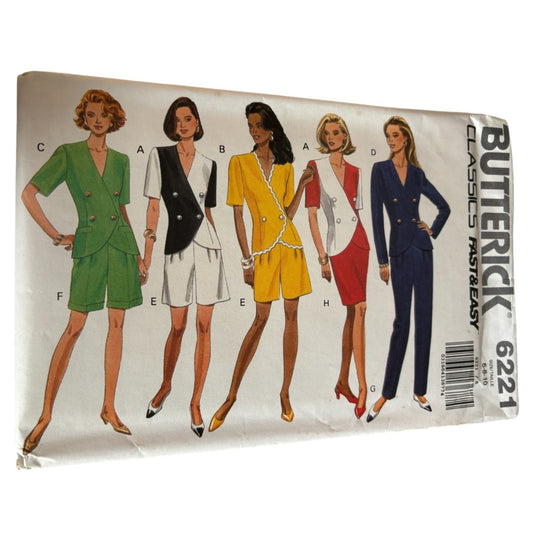 Butterick Sewing Pattern 6221 Work Suit Skirt Shorts Pants Career Outfit 6 8 10