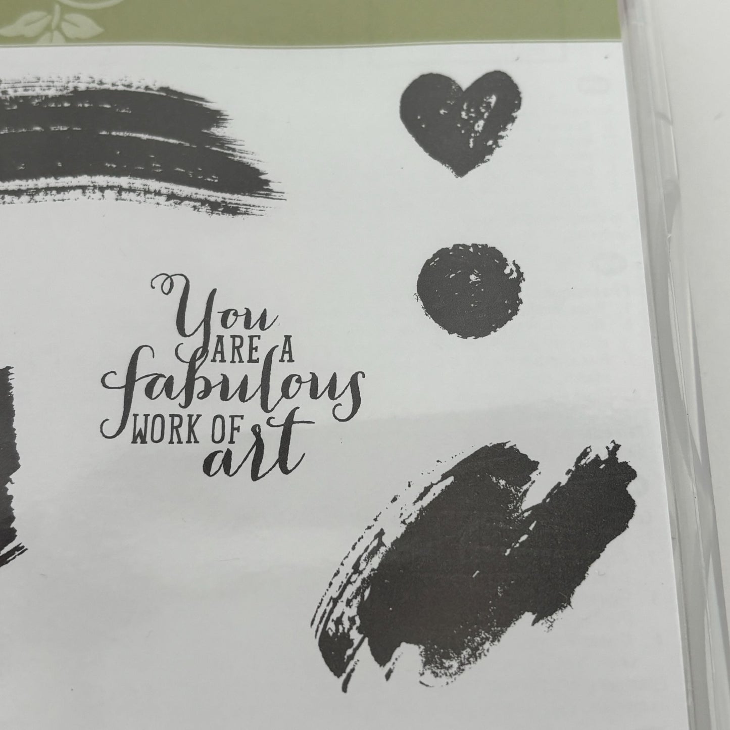 Stampin Up Clear Mount Rubber Stamp Set Work of Art Paint Smudge Chevron Lines