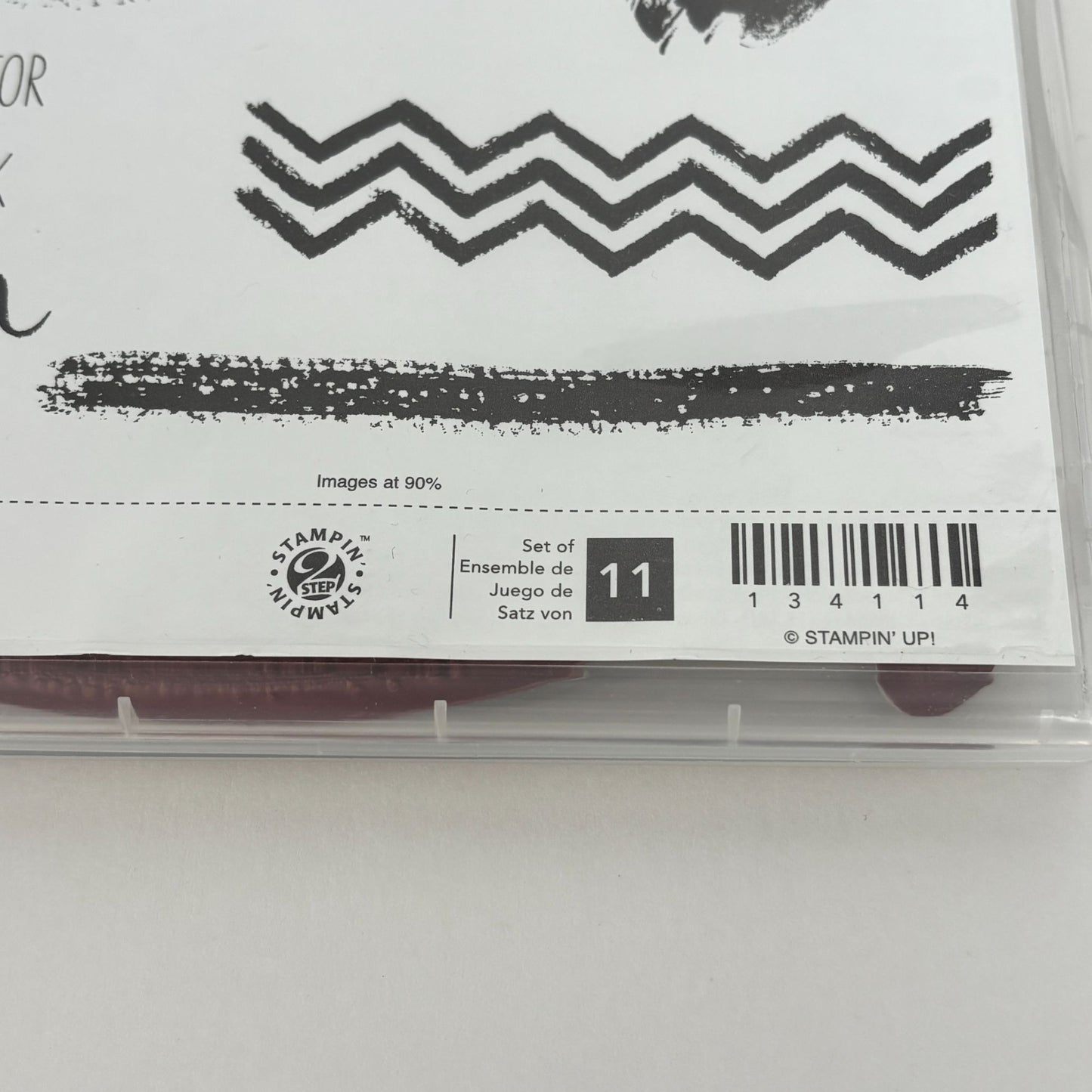 Stampin Up Clear Mount Rubber Stamp Set Work of Art Paint Smudge Chevron Lines