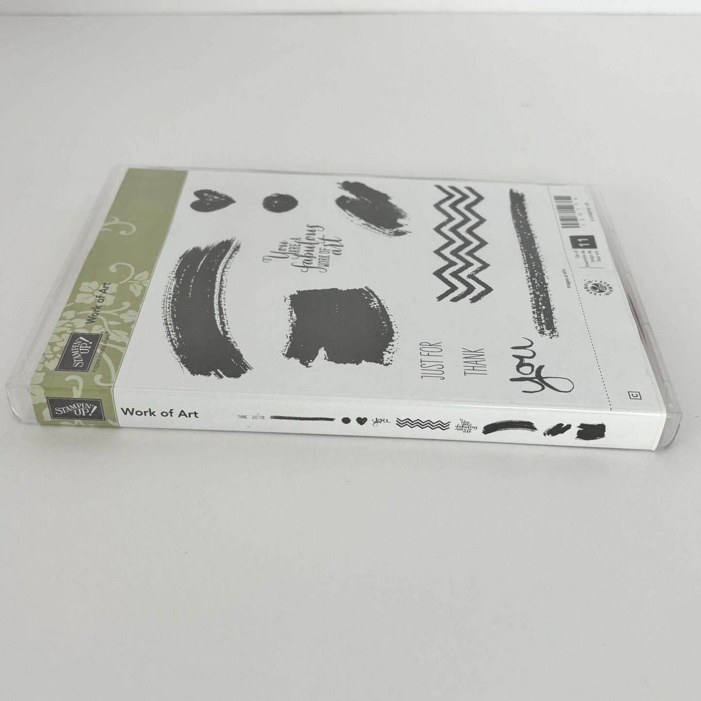 Stampin Up Clear Mount Rubber Stamp Set Work of Art Paint Smudge Chevron Lines