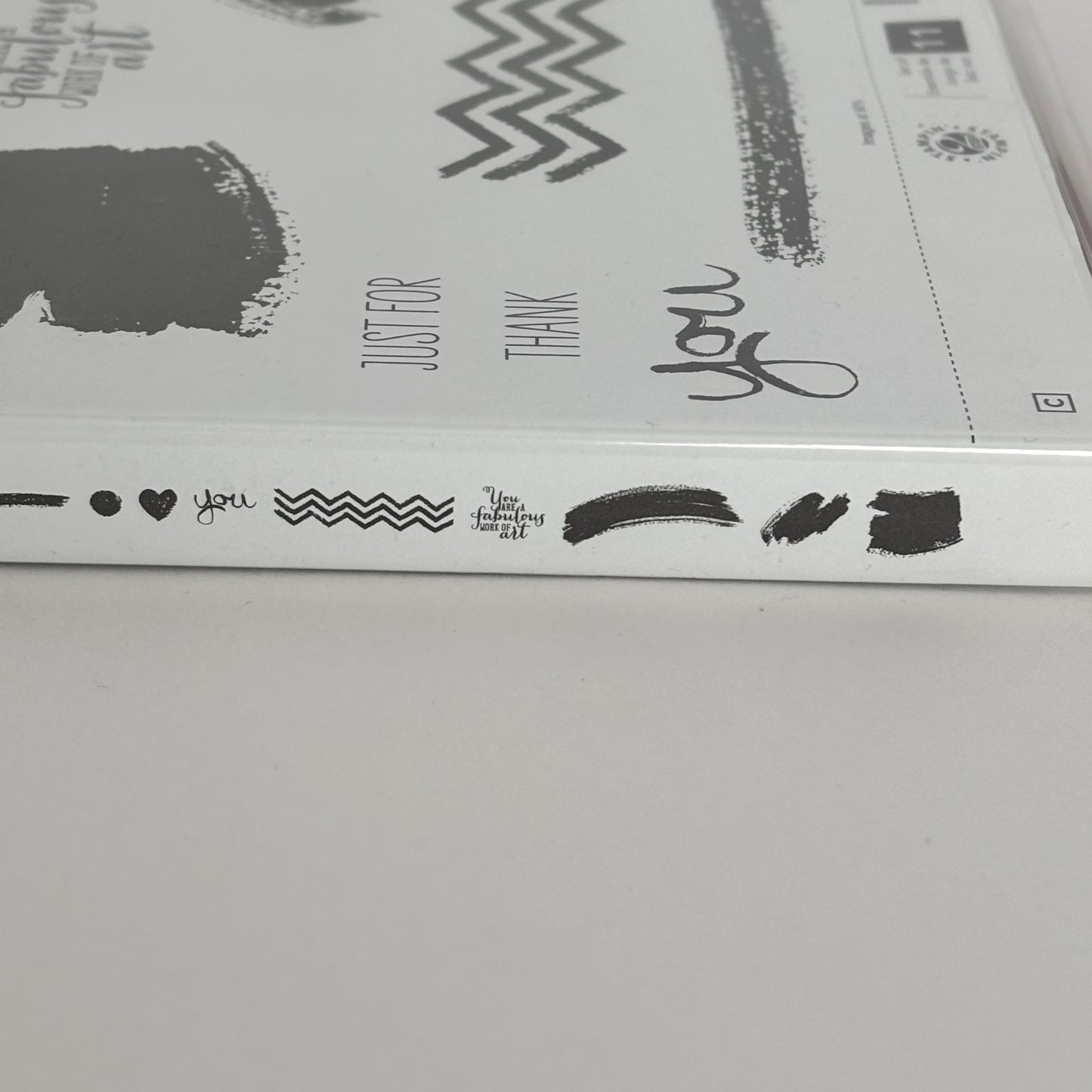 Stampin Up Clear Mount Rubber Stamp Set Work of Art Paint Smudge Chevron Lines