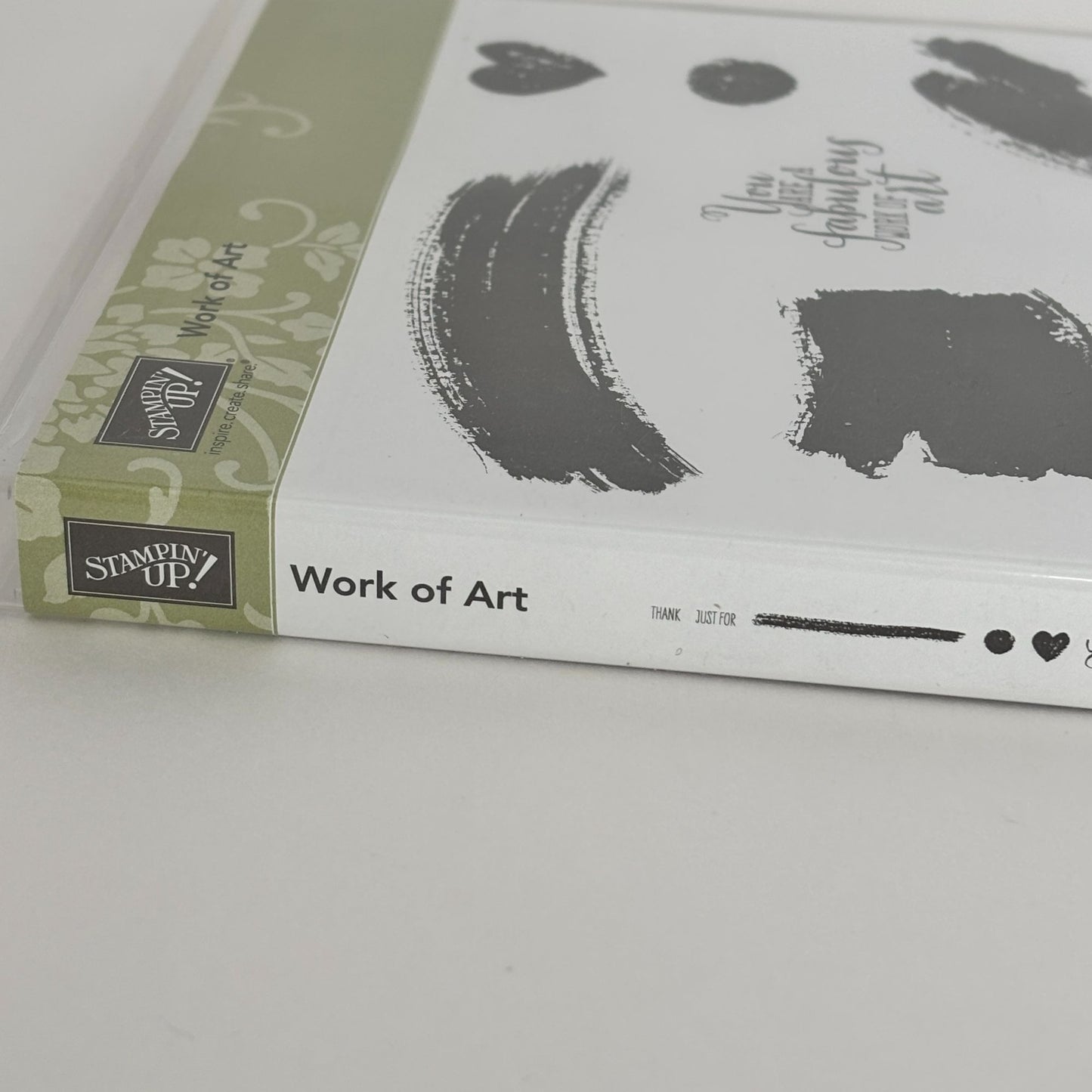 Stampin Up Clear Mount Rubber Stamp Set Work of Art Paint Smudge Chevron Lines