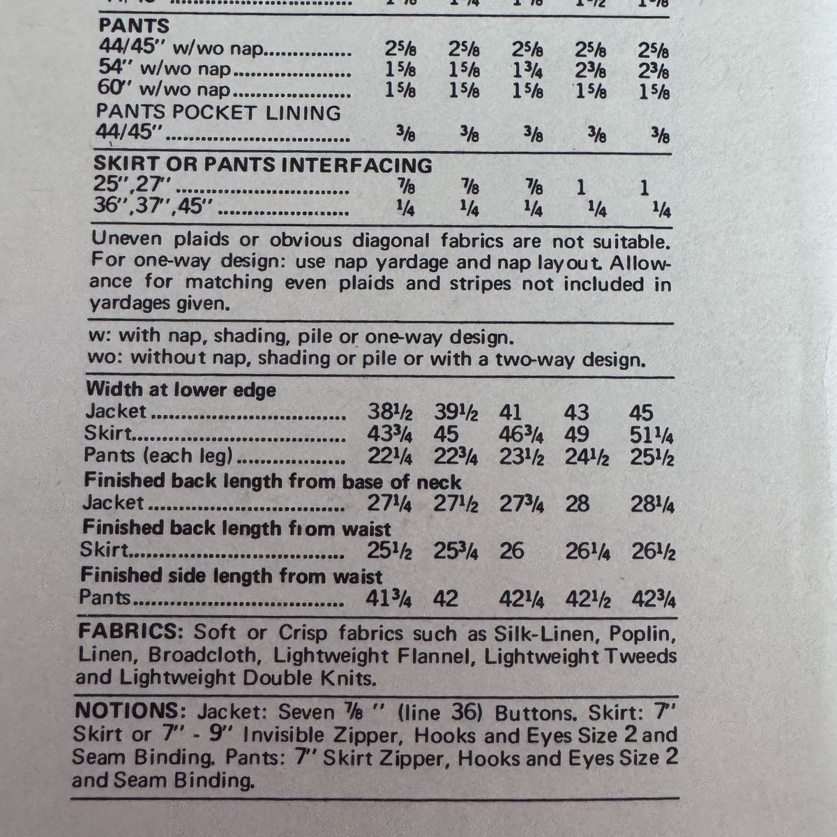 Vogue Sewing Pattern 1283 Paris Original Jean Patou Work Suit Vintage 1970s 14 Uncut
