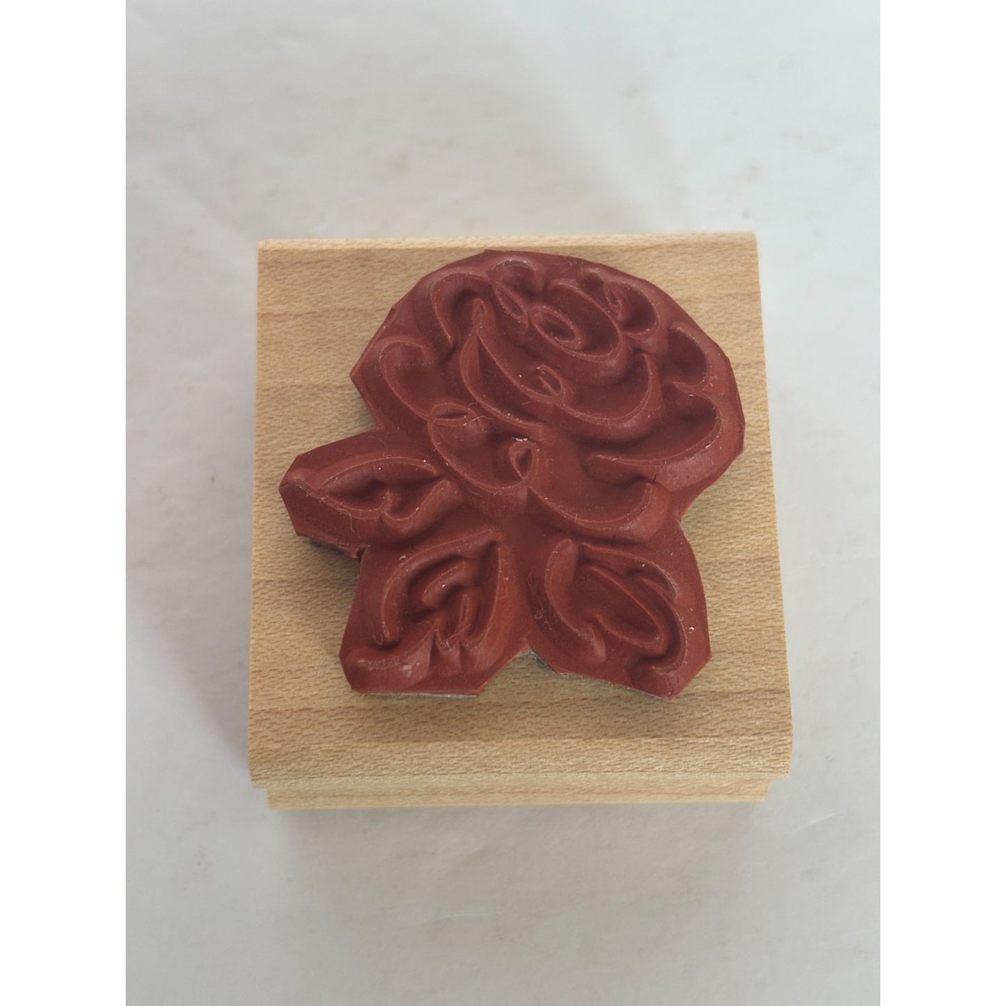 Stampin Up Wood Rubber Stamp Rose Outline Garden Watercolor Flower Card Making