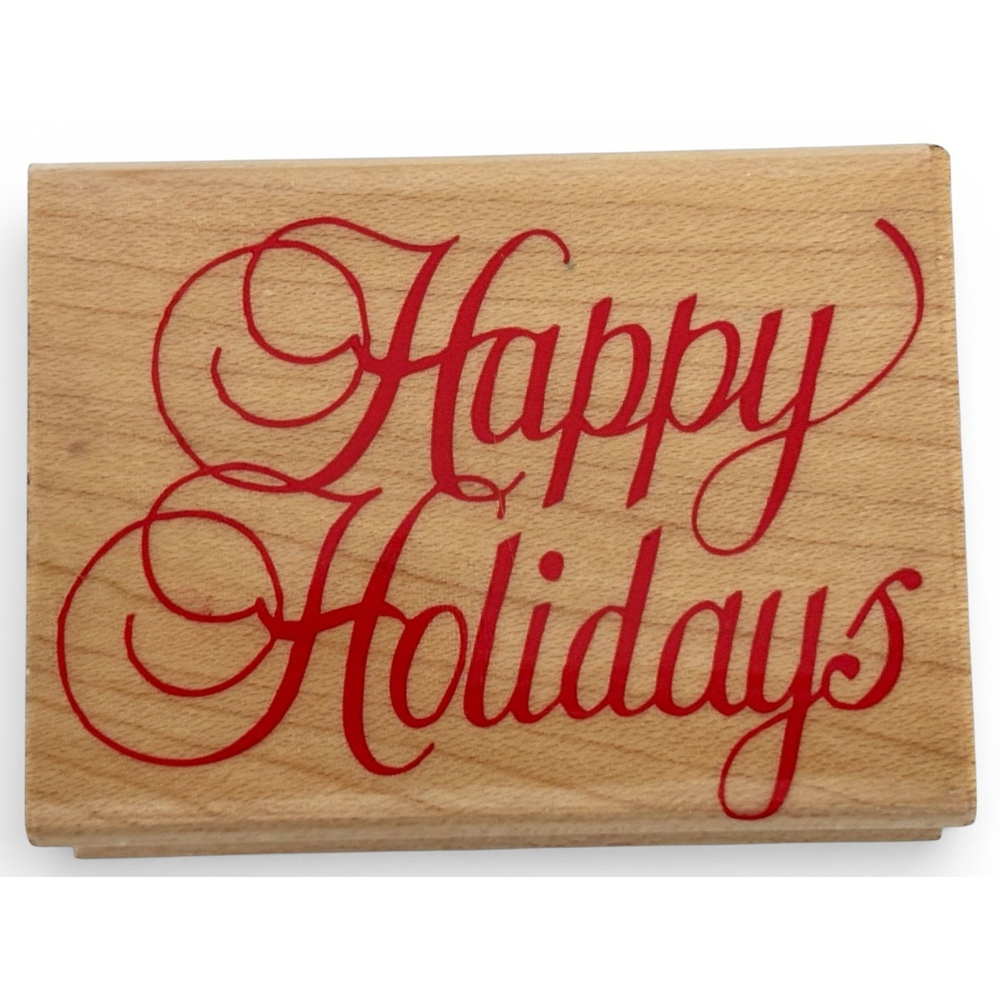 Hero Arts Rubber Stamp Happy Holidays Christmas Cardmaking Fancy Script Greeting