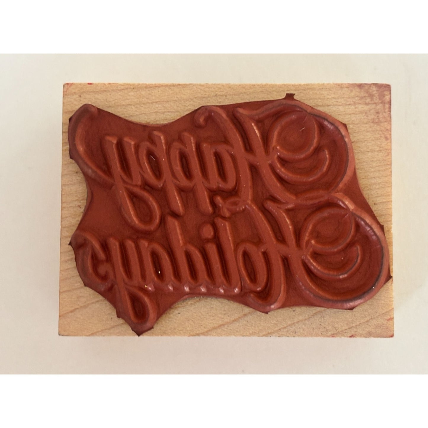 Hero Arts Rubber Stamp Happy Holidays Christmas Cardmaking Fancy Script Greeting