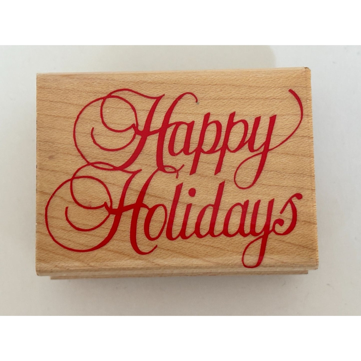 Hero Arts Rubber Stamp Happy Holidays Christmas Cardmaking Fancy Script Greeting