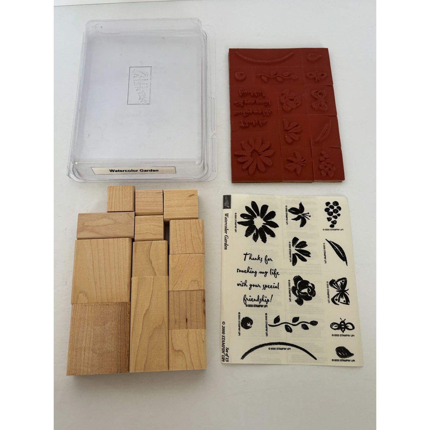 Stampin Up Rubber Stamp Watercolor Garden Flowers Leaf Garden Bumble Bee Set 13