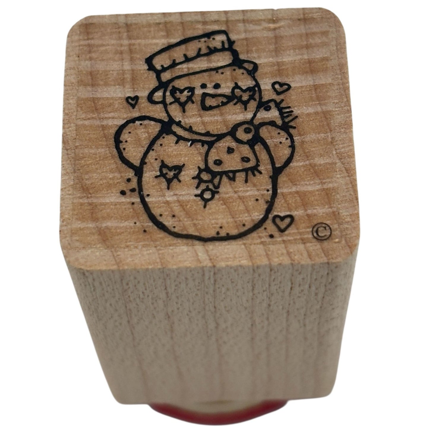 DOTS Rubber Stamp Christmas Snowman Country Patches Gift Tag Card Making 1 Inch