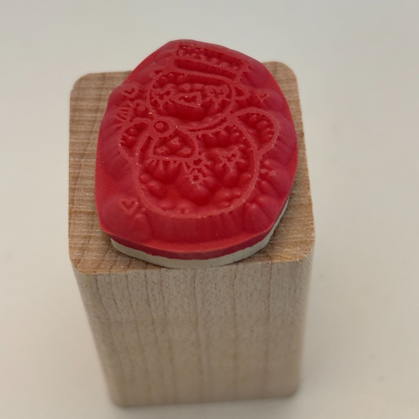 DOTS Rubber Stamp Christmas Snowman Country Patches Gift Tag Card Making 1 Inch