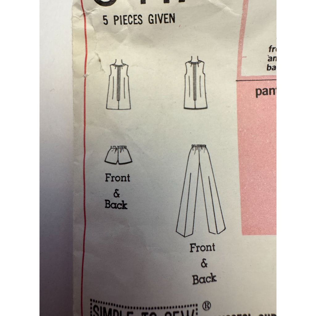 Simplicity 9417 Super Jiffy Vintage Sewing Pattern Tunic & Pants Size 12 Bust 34 Misses 1971