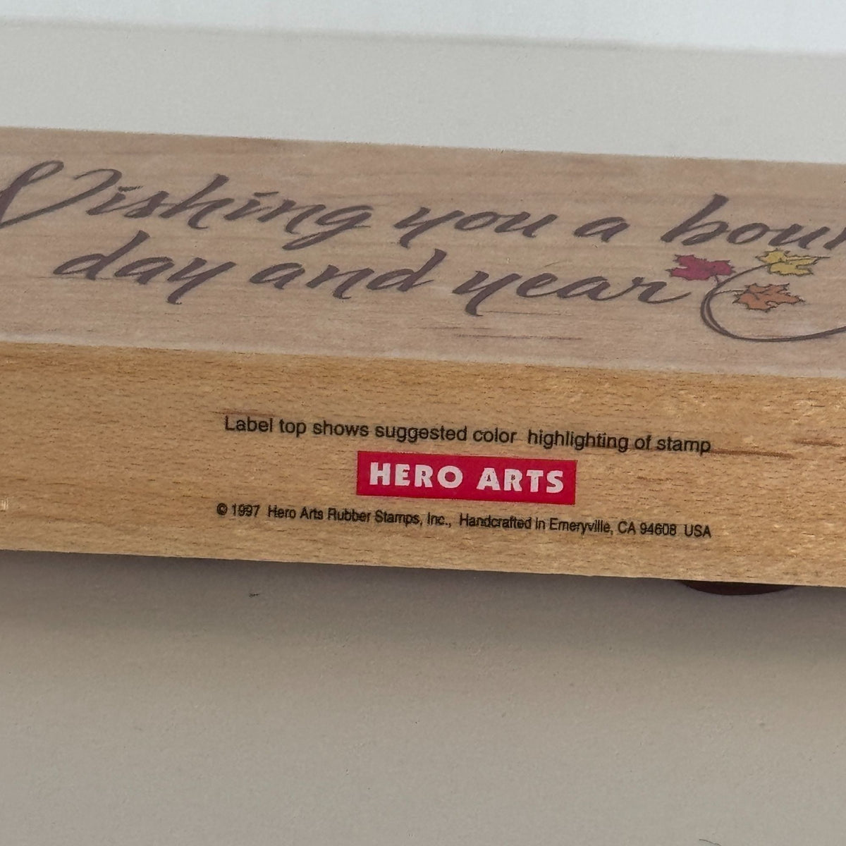 Hero Arts Rubber Stamp Wishing You A Bountiful Day Year Cardmaking Thanksgiving Fall Leaves
