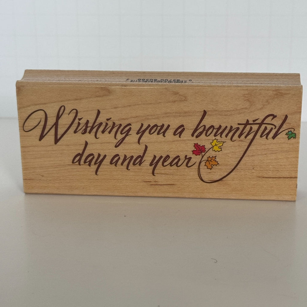 Hero Arts Rubber Stamp Wishing You A Bountiful Day Year Cardmaking Thanksgiving Fall Leaves