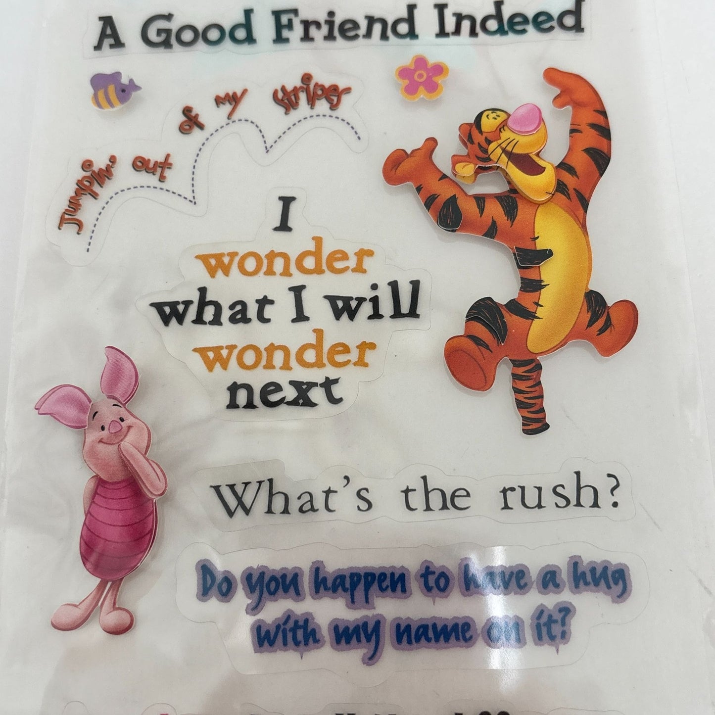 Disney Winnie Pooh Sticker Sheet Quote Eeyore Tigger Piglet Scrapbook Stickers Funny Friendship Bees