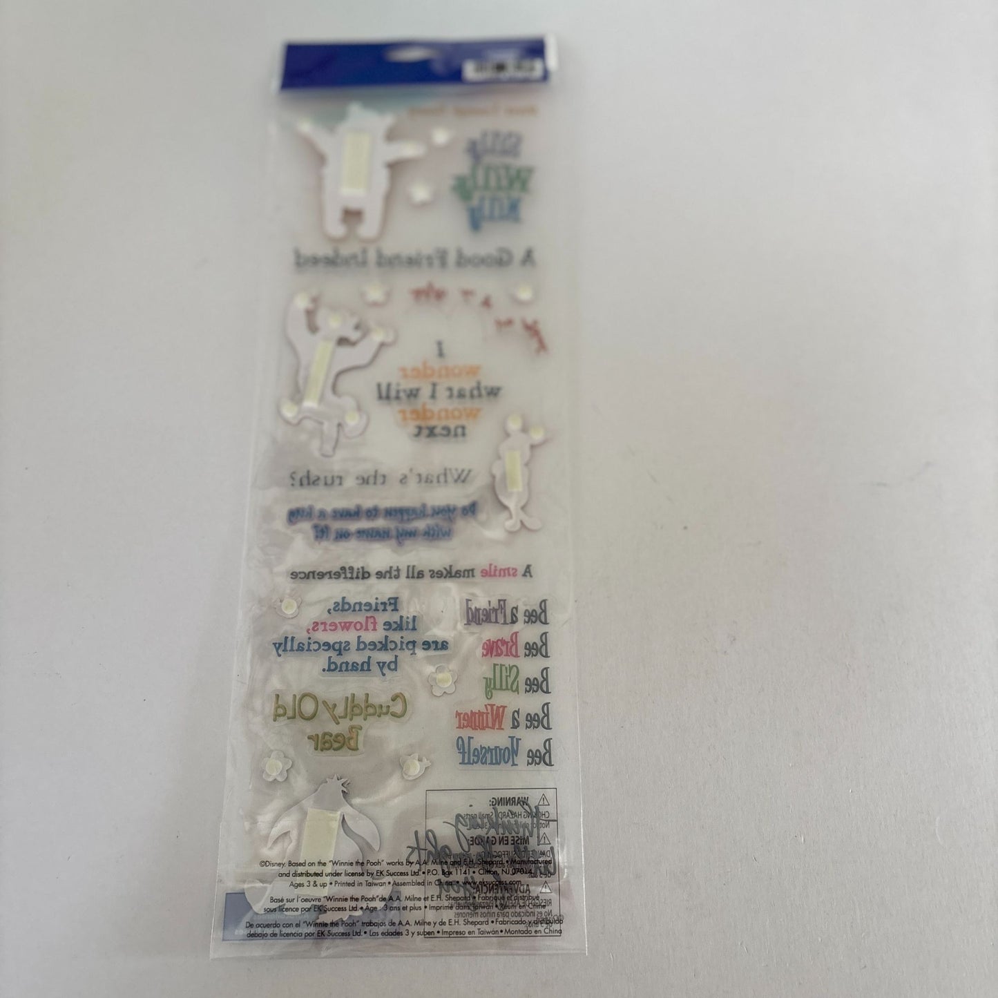Disney Winnie Pooh Sticker Sheet Quote Eeyore Tigger Piglet Scrapbook Stickers Funny Friendship Bees