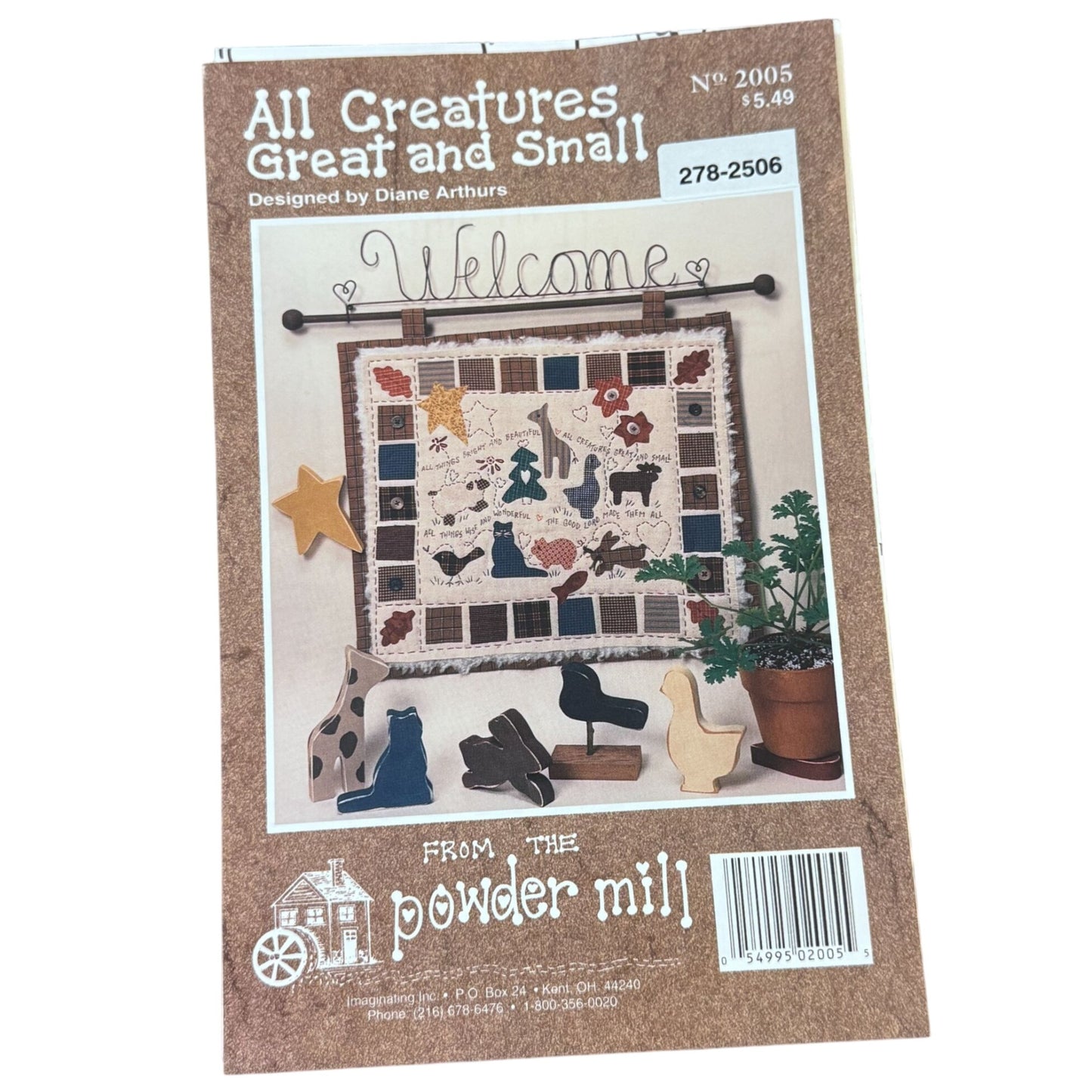Powder Mill Applique Quilt Pattern Farm Animal All Creatures Great and Small Cat Pig