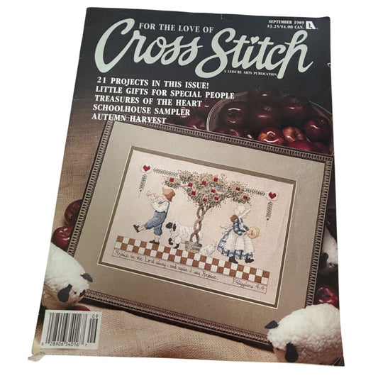 For The Love Of Cross Stitch Magazine September 1989 Apple Tree Bible Quote Fall