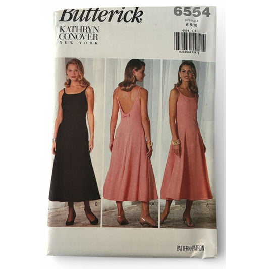 Butterick Sewing Pattern 6554 Dress Evening Formal 90s Minimalist Easy UC 6 8 10